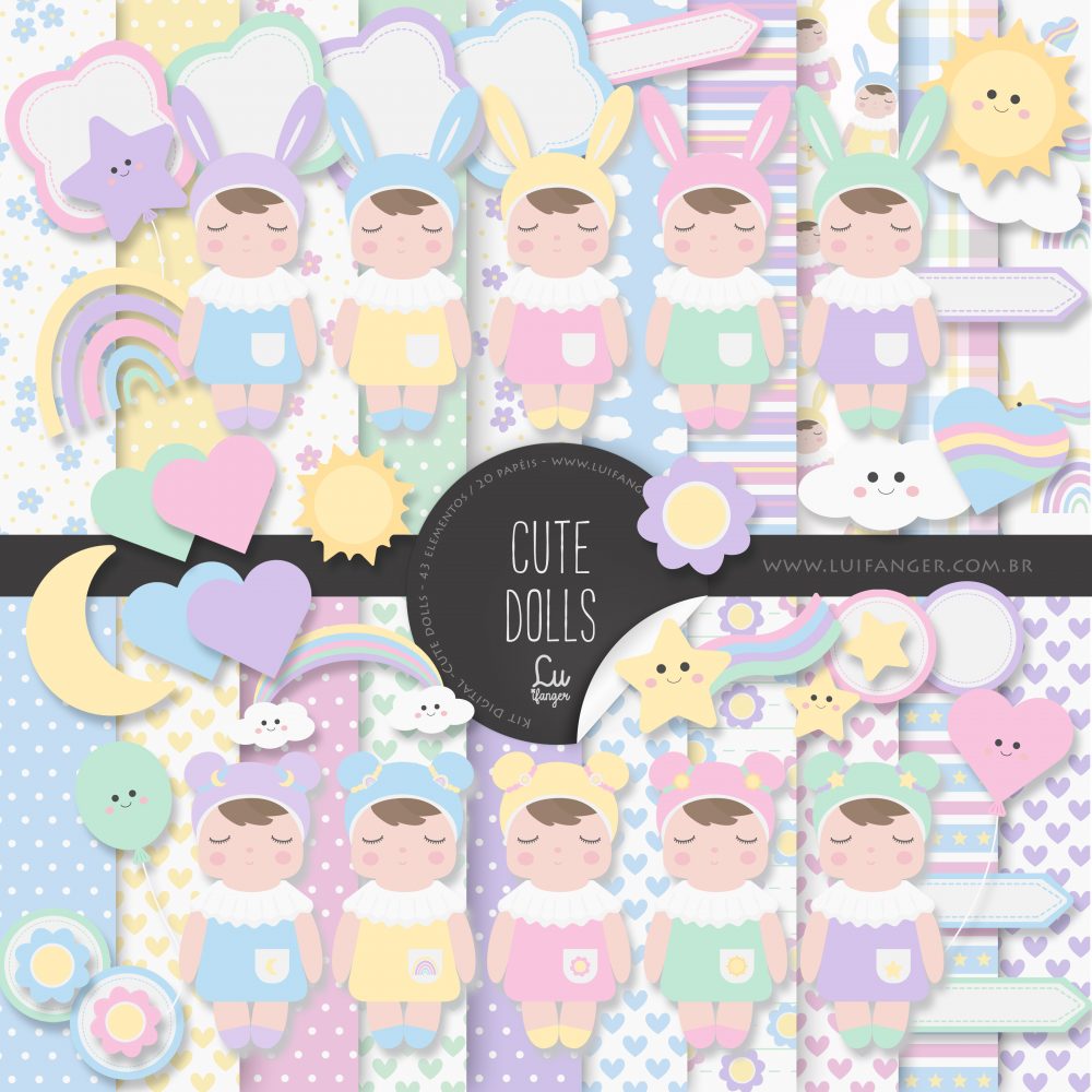 Kit Digital Cute Dolls Lu Ifanger Designer